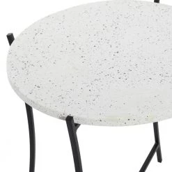 20 in. Black Round Terrazzo End Table by Litton Lane -Outlet Litton Lane Store black litton lane end side tables 80855 c3 1000