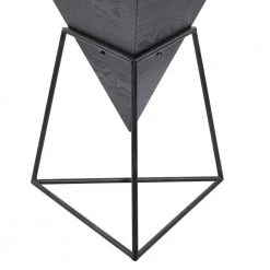 17 in. Black Pyramid Wood Inverted Geometric End Table with Black Metal Stand by Litton Lane -Outlet Litton Lane Store black litton lane end side tables 85238 1d 1000
