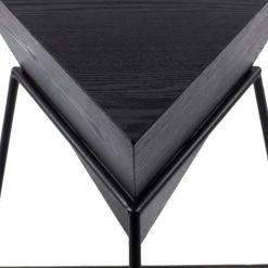 17 in. Black Pyramid Wood Inverted Geometric End Table with Black Metal Stand by Litton Lane -Outlet Litton Lane Store black litton lane end side tables 85238 a0 1000