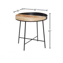 22 in. Black Round Wood Split End Table by Litton Lane -Outlet Litton Lane Store black litton lane end side tables 92168 40 1000