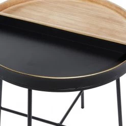 22 in. Black Round Wood Split End Table by Litton Lane -Outlet Litton Lane Store black litton lane end side tables 92168 44 1000