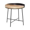 22 in. Black Round Wood Split End Table by Litton Lane