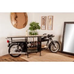 38 in. Black Metal Rustic Motorcycle Bar by Litton Lane 21 38 in. Black Metal Rustic Motorcycle Bar by Litton Lane -Outlet Litton Lane Store black litton lane home bars 29427 31 1000