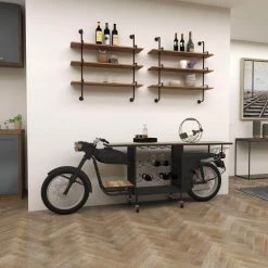 38 in. Black Metal Rustic Motorcycle Bar by Litton Lane 18 38 in. Black Metal Rustic Motorcycle Bar by Litton Lane -Outlet Litton Lane Store black litton lane home bars 29427 44 1000