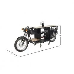 38 in. Black Metal Rustic Motorcycle Bar by Litton Lane 15 38 in. Black Metal Rustic Motorcycle Bar by Litton Lane -Outlet Litton Lane Store black litton lane home bars 29427 77 1000