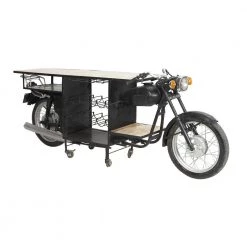 38 in. Black Metal Rustic Motorcycle Bar by Litton Lane 13 38 in. Black Metal Rustic Motorcycle Bar by Litton Lane -Outlet Litton Lane Store black litton lane home bars 29427 e1 1000