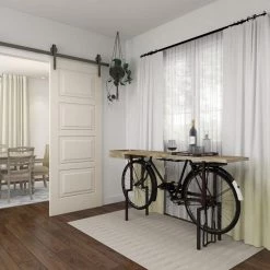 76 in. Black Irregular Metal Rustic Console Table by Litton Lane -Outlet Litton Lane Store black litton lane home bars 29446 40 1000