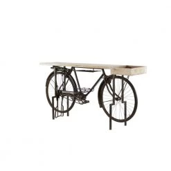 76 in. Black Irregular Metal Rustic Console Table by Litton Lane