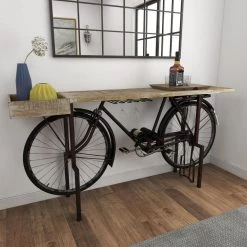 76 in. Black Irregular Metal Rustic Console Table by Litton Lane -Outlet Litton Lane Store black litton lane home bars 29446 66 1000