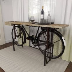 76 in. Black Irregular Metal Rustic Console Table by Litton Lane -Outlet Litton Lane Store black litton lane home bars 29446 d4 1000