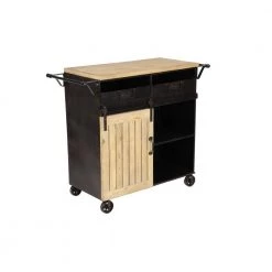 34 in. Black Metal Industrial Kitchen Cart by Litton Lane 18 34 in. Black Metal Industrial Kitchen Cart by Litton Lane -Outlet Litton Lane Store black litton lane kitchen prep tables 43610 40 1000