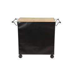 34 in. Black Metal Industrial Kitchen Cart by Litton Lane 21 34 in. Black Metal Industrial Kitchen Cart by Litton Lane -Outlet Litton Lane Store black litton lane kitchen prep tables 43610 66 1000