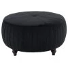 18 in. Black Velvet Glam Ottoman by Litton Lane