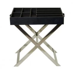 2-Bottle Black Stainless Steel Modern Wine Holder by Litton Lane -Outlet Litton Lane Store black litton lane wine racks 041350 66 1000