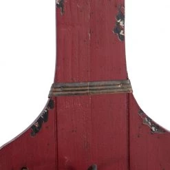 8 in. W x 30 in. H Vintage White and Burgundy Red-Bottle Board Wine Rack and Glass Holder (Set of 2) by Litton Lane -Outlet Litton Lane Store black litton lane wine racks 55941 1f 1000