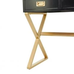30 In. Black Wood Contemporary Desk by Litton Lane 16 30 In. Black Wood Contemporary Desk by Litton Lane -Outlet Litton Lane Store black litton lane writing desks 040812 1f 1000