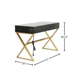 30 In. Black Wood Contemporary Desk by Litton Lane 13 30 In. Black Wood Contemporary Desk by Litton Lane -Outlet Litton Lane Store black litton lane writing desks 040812 40 1000