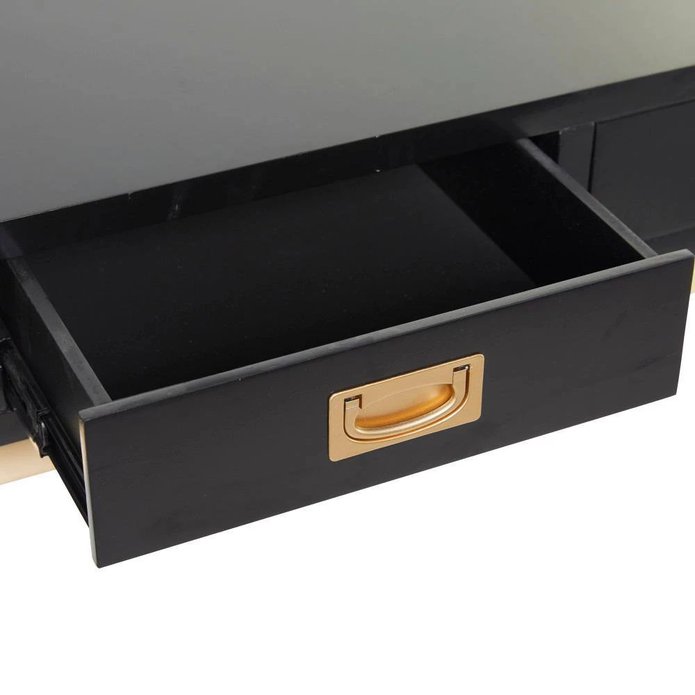 30 In. Black Wood Contemporary Desk by Litton Lane 9 30 In. Black Wood Contemporary Desk by Litton Lane - Image 7