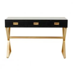 30 In. Black Wood Contemporary Desk by Litton Lane