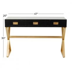 30 In. Black Wood Contemporary Desk by Litton Lane 18 30 In. Black Wood Contemporary Desk by Litton Lane -Outlet Litton Lane Store black litton lane writing desks 040812 76 1000