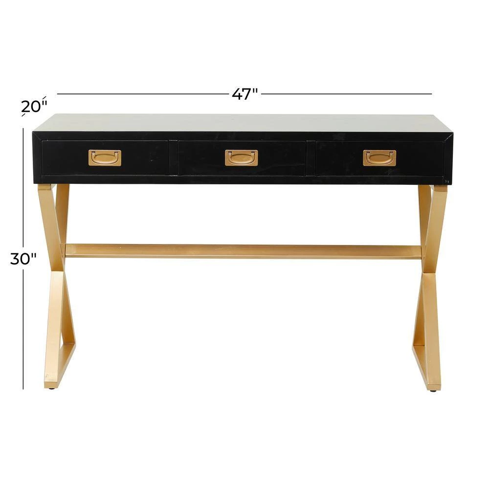 30 In. Black Wood Contemporary Desk by Litton Lane 10 30 In. Black Wood Contemporary Desk by Litton Lane - Image 8