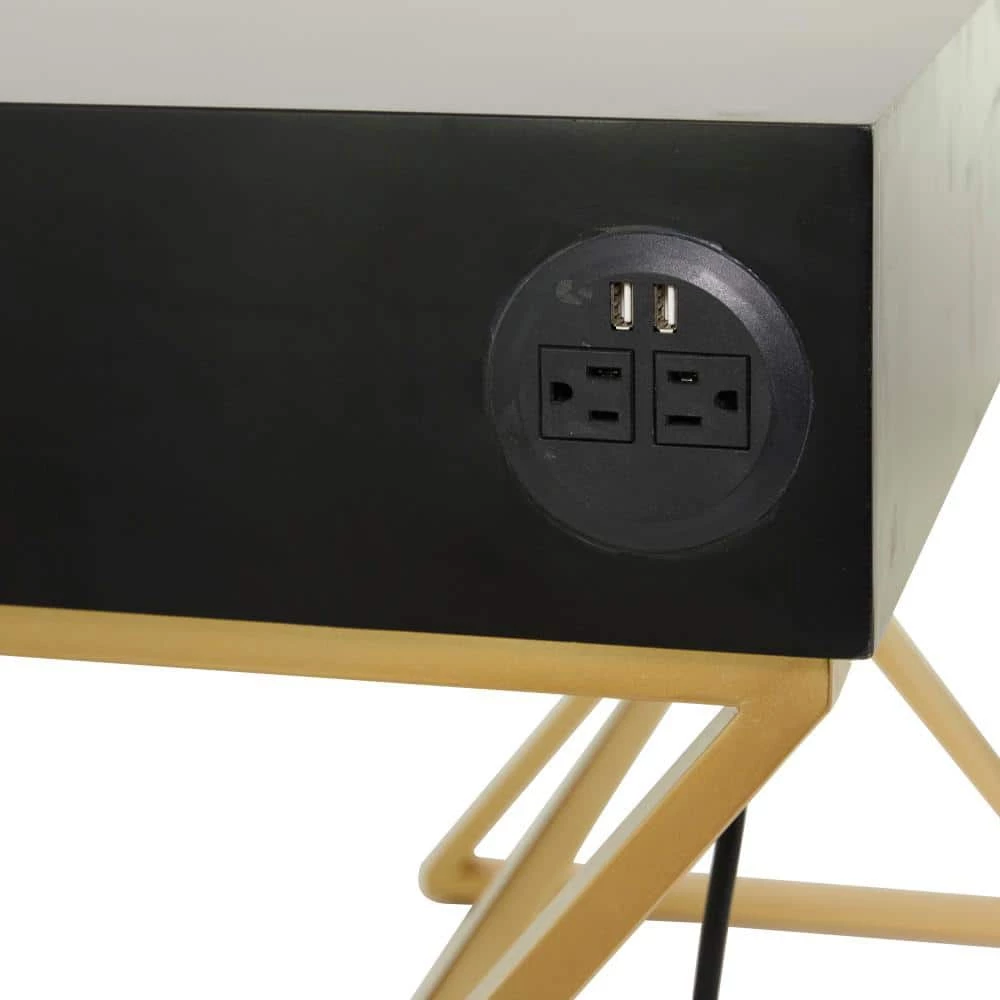 30 In. Black Wood Contemporary Desk by Litton Lane 7 30 In. Black Wood Contemporary Desk by Litton Lane - Image 5