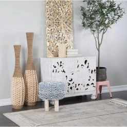 17 in. Blue Wood Bohemian Stool by Litton Lane -Outlet Litton Lane Store blue litton lane bar stools 042615 31 1000