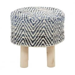17 in. Blue Wood Bohemian Stool by Litton Lane -Outlet Litton Lane Store blue litton lane bar stools 042615 66 1000
