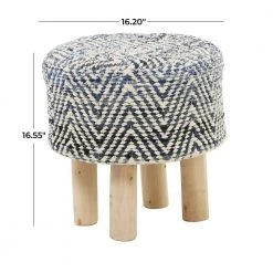 17 in. Blue Wood Bohemian Stool by Litton Lane -Outlet Litton Lane Store blue litton lane bar stools 042615 76 1000