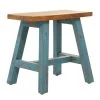 20 in. Blue Farmhouse Wood Stool by Litton Lane