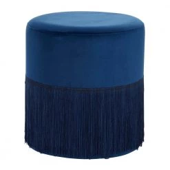 16 in. Blue Wood Traditional Stool by Litton Lane