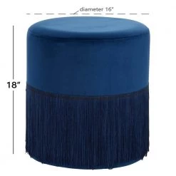 16 in. Blue Wood Traditional Stool by Litton Lane -Outlet Litton Lane Store blue litton lane bar stools 53745 76 1000