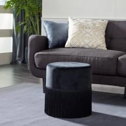 16 in. Black Wood Traditional Stool by Litton Lane -Outlet Litton Lane Store blue litton lane bar stools 53746 31 1000