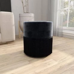 16 in. Black Wood Traditional Stool by Litton Lane -Outlet Litton Lane Store blue litton lane bar stools 53746 44 1000