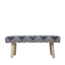 Blue Wood Bohemian Bench 20 in. x 18 in. x 48 in. by Litton Lane -Outlet Litton Lane Store blue litton lane bedroom benches 042862 66 1000