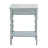 14 in. Blue Rectangle Wood 1 Drawer and 1 Shelf End Table by Litton Lane -Outlet Litton Lane Store blue litton lane end side tables 60118 64 1000