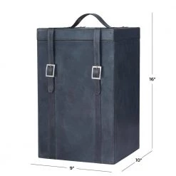 4-Bottle Blue Leather Modern Wine Holder by Litton Lane 12 4-Bottle Blue Leather Modern Wine Holder by Litton Lane -Outlet Litton Lane Store blue litton lane wine racks 041329 c3 1000