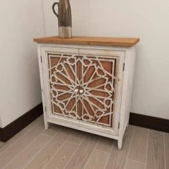 Brown 2 Door Geometric Cabinet with Carved Relief Overlay by Litton Lane 18 Brown 2 Door Geometric Cabinet with Carved Relief Overlay by Litton Lane -Outlet Litton Lane Store bronxe litton lane accent cabinets 84337 66 1000