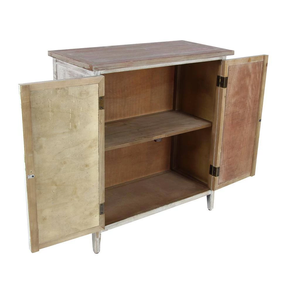 Brown 2 Door Geometric Cabinet with Carved Relief Overlay by Litton Lane 8 Brown 2 Door Geometric Cabinet with Carved Relief Overlay by Litton Lane - Image 6