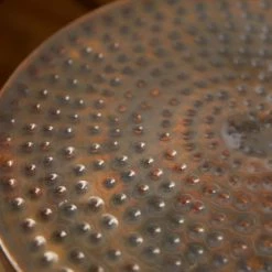 14 in. Bronze Round Metal Hammered End Table with Hourglass Shape by Litton Lane -Outlet Litton Lane Store bronze litton lane end side tables 22021 44 1000