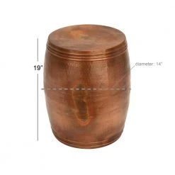 14 in. Copper Cylinder Aluminum Drum Shaped End Table with Hammered Design by Litton Lane -Outlet Litton Lane Store bronze litton lane end side tables 31332 c3 1000