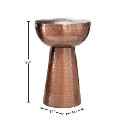 14 in. Bronze Round Metal End Table with Hammered Design by Litton Lane 12 14 in. Bronze Round Metal End Table with Hammered Design by Litton Lane -Outlet Litton Lane Store bronze litton lane end side tables 31333 40 1000