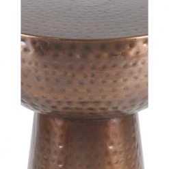 14 in. Bronze Round Metal End Table with Hammered Design by Litton Lane 14 14 in. Bronze Round Metal End Table with Hammered Design by Litton Lane -Outlet Litton Lane Store bronze litton lane end side tables 31333 44 1000