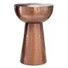 14 in. Bronze Round Metal End Table with Hammered Design by Litton Lane