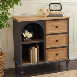 Brown Farmhouse Wood Cabinet by Litton Lane -Outlet Litton Lane Store brown litton lane accent cabinets 041185 31 1000