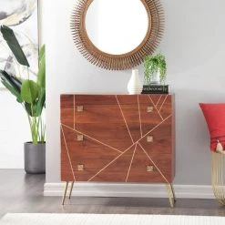Brown Metal Modern Cabinet by Litton Lane -Outlet Litton Lane Store brown litton lane accent cabinets 22814 31 1000