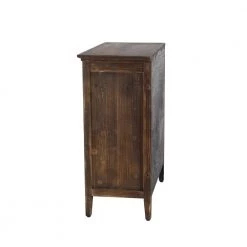 Stained Brown Rectangular Wooden 3-Drawer Chest with White Enameled Panels by Litton Lane -Outlet Litton Lane Store brown litton lane accent cabinets 42974 4f 1000