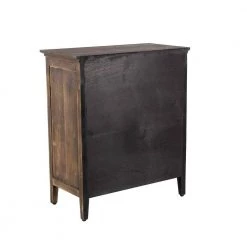 Stained Brown Rectangular Wooden 3-Drawer Chest with White Enameled Panels by Litton Lane -Outlet Litton Lane Store brown litton lane accent cabinets 42974 66 1000