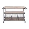 32 in. x 48 in. x 17 in. Brown Wood Industrial Storage Unit by Litton Lane