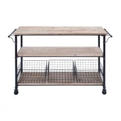 32 in. x 48 in. x 17 in. Brown Wood Industrial Storage Unit by Litton Lane